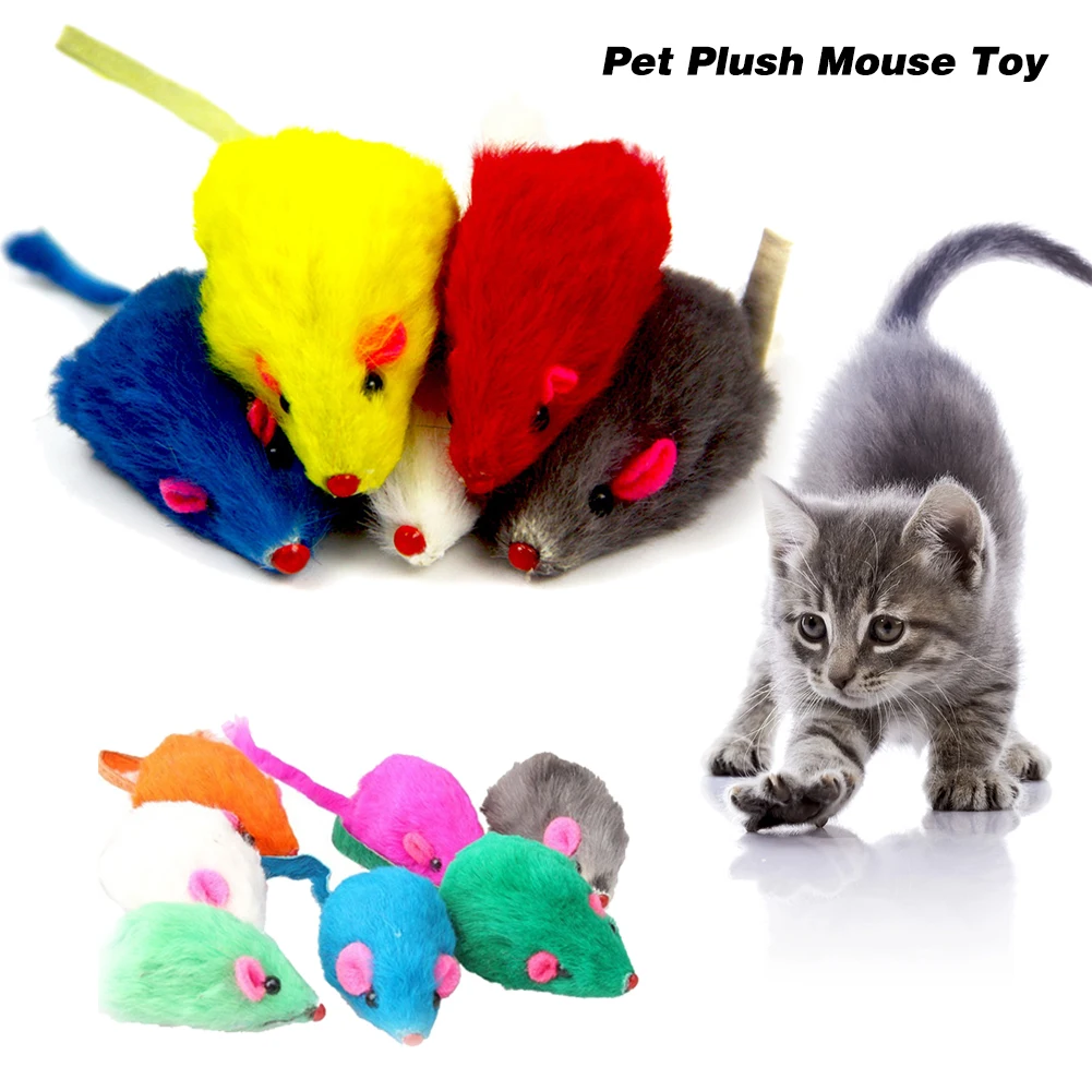 Разноцветные Креативные забавные Ложные плюшевые игрушки для кошек с мышкой, мини забавные игрушки для кошек, котенок, Интерактивная игрушка, дропшиппинг