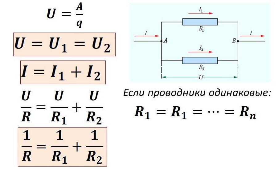 Схема и расчеты для параллельного соединения