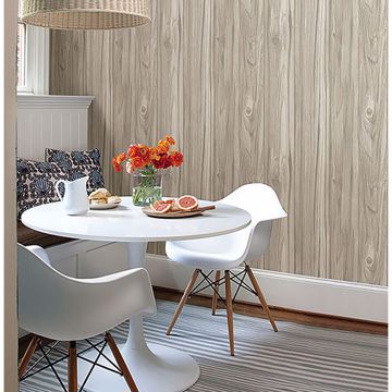 Picture of Paneling Grey Wide Plank Wallpaper 