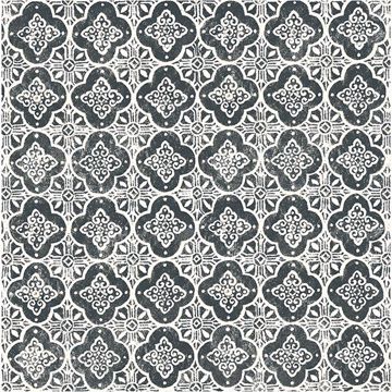 Picture of Seville Black Geometric Tile Wallpaper