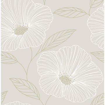 Picture of Mythic Light Grey Floral Wallpaper