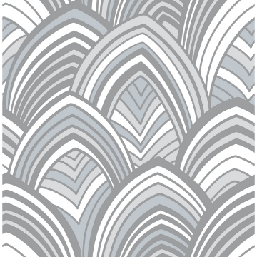 Picture of CABARITA Grey Art Deco Leaves Wallpaper