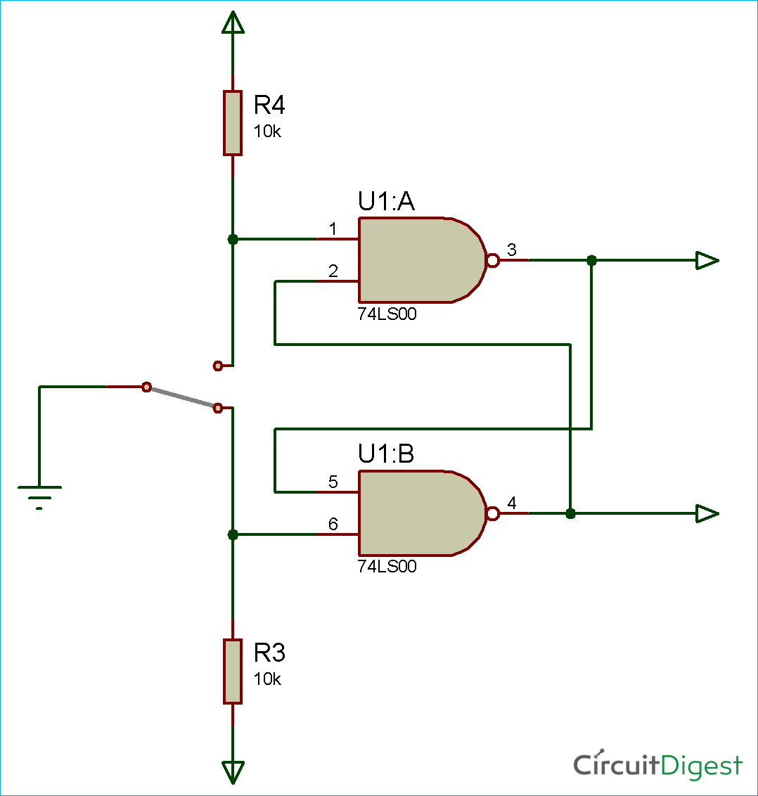 Hardware Switch Debouncing Circuit Diagram