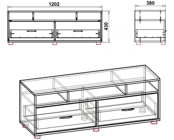 Размеры и виды тумбы под ТВ