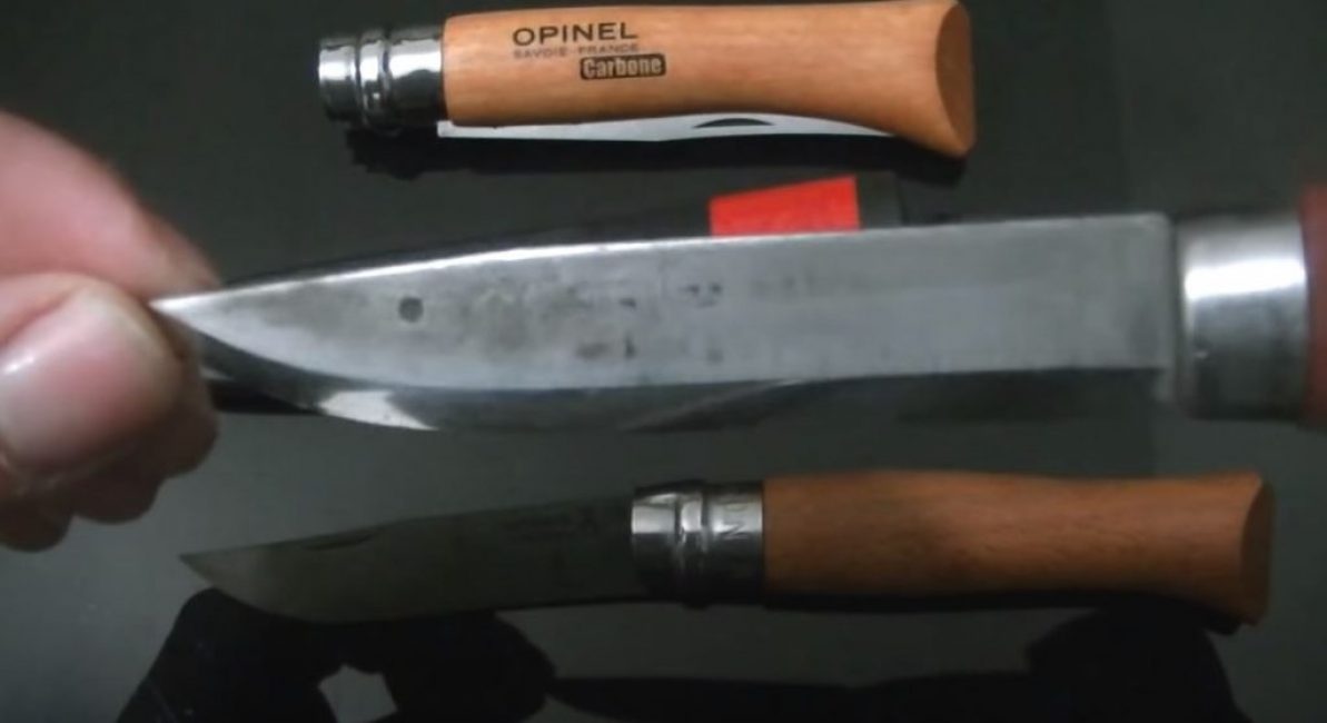 Вот так выглядит нож, вороненный этим методом более трех лет назад