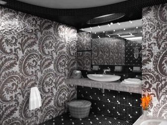 Стеклообои в дизайне интерьера ванной 