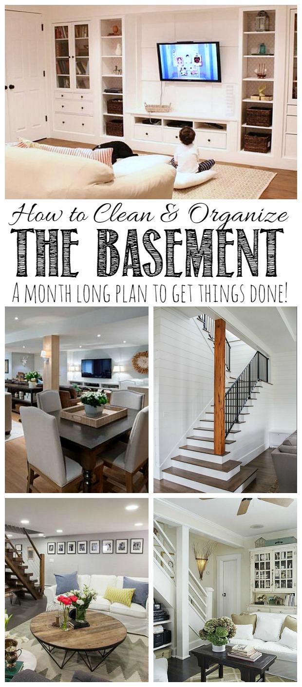 Everything you need to get your basement cleaned and organized!  Includes lots of tips and free printables!