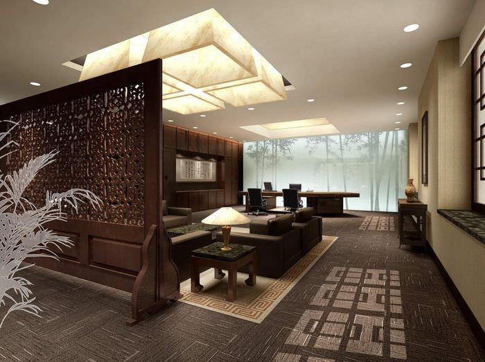 Дизайн большой гостиной в китайских традициях